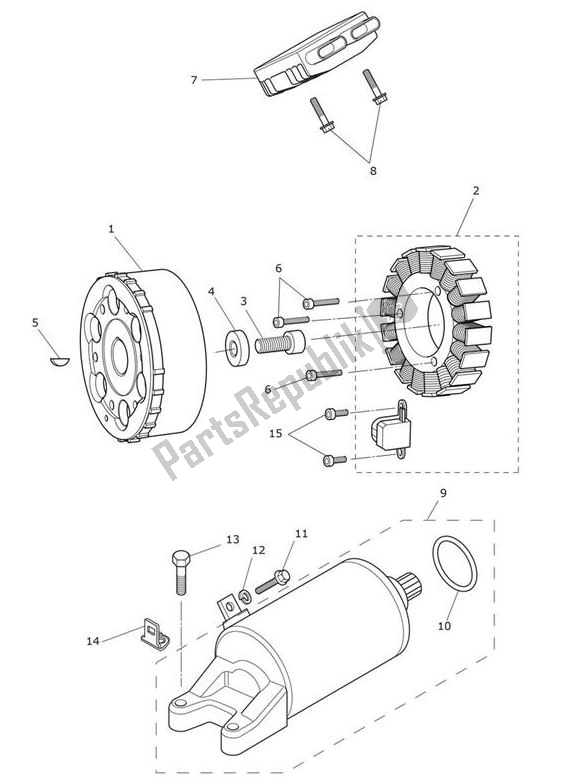 Tutte le parti per il Starter Generator del Triumph Tiger XR From VIN 855532 1215 2018 - 2020