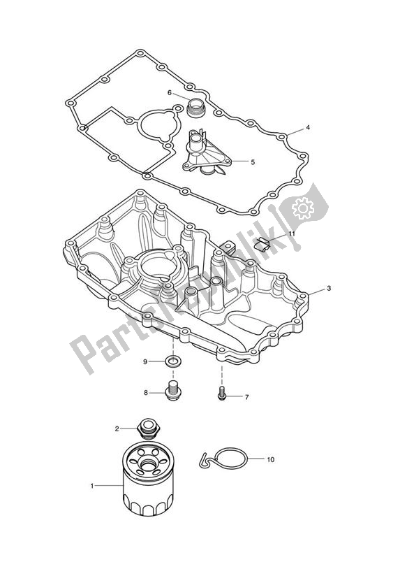 Toutes les pièces pour le Oil Sump du Triumph Speed Triple 1050 From VIN 461332 2005 - 2010