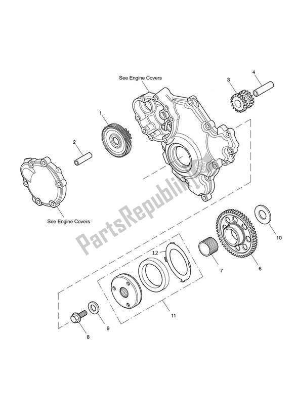 Wszystkie części do Sprag Clutch Triumph Speed Triple R From VIN 735437 1050 2016 - 2018