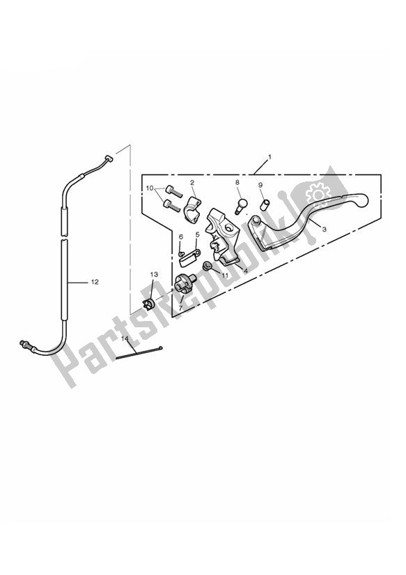 All parts for the Clutch Control of the Triumph Daytona R UP TO VIN 564947 675 2009 - 2017