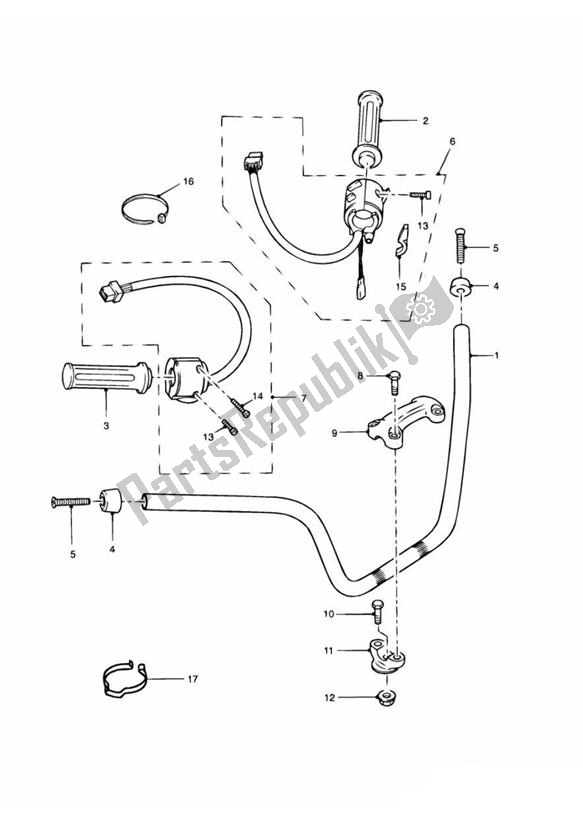 Toutes les pièces pour le Handlebar Switch du Triumph Adventurer From VIN 71699 885 1999 - 2001