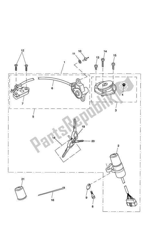 All parts for the Lockset Ignition From Vin356390, From 370066 Us, From 356465 Tw of the Triumph Street Triple UP TO VIN 560476 675 2007 - 2012