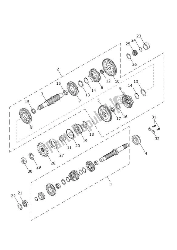 All parts for the Gears of the Triumph Thruxton R 1200 2016 - 2020