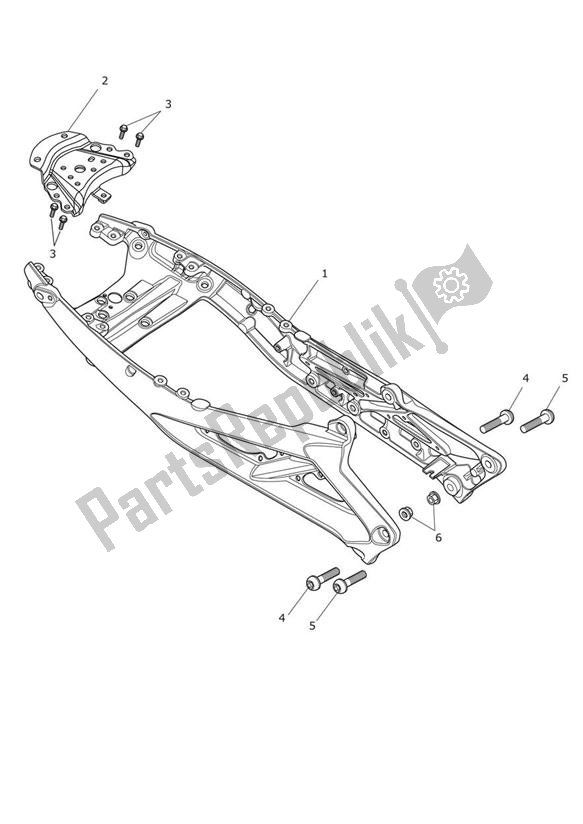 All parts for the Rear Frame Assembly Standard of the Triumph Street Triple R & RX From VIN 560477 675 2012 - 2016