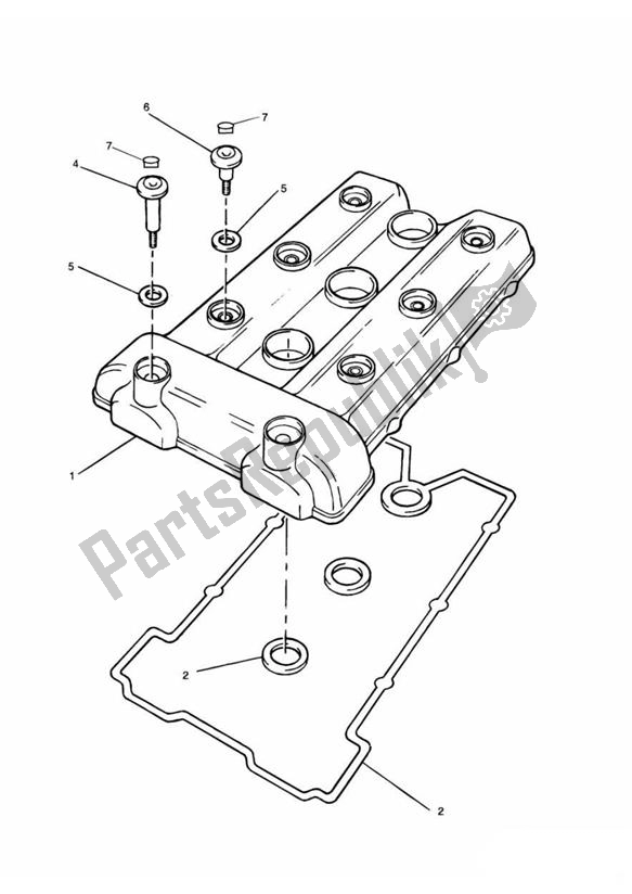 Toutes les pièces pour le Camshaft Cover du Triumph Adventurer From VIN 71699 885 1999 - 2001