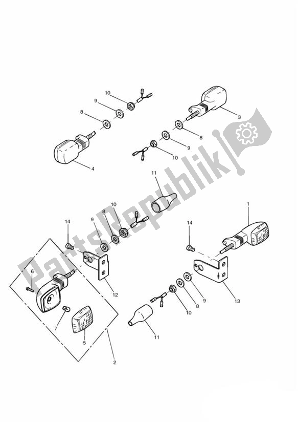 All parts for the Indicator of the Triumph Speed Four 599 2002 - 2006