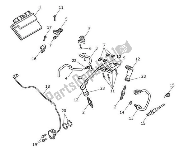 Alle onderdelen voor de Engine Management van de Triumph Bobber UP TO AC 1195 1200 2017 - 2018
