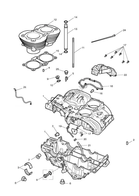 Todas las partes para Crankcase From Engine 221607 de Triumph Speedmaster Carburator 865 2003 - 2007
