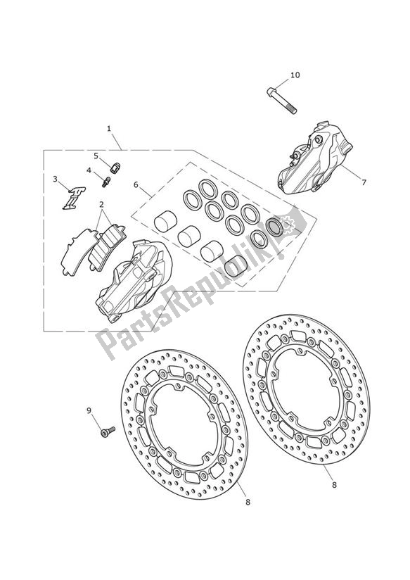 Toutes les pièces pour le Break Front du Triumph Speed Triple S From VIN 735438 1050 2016 - 2018