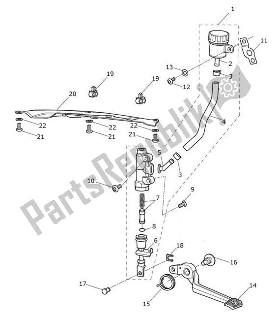 Wszystkie części do Master Cylinder Assy Rear Triumph Speed Triple RS From VIN 867601 1050 2018 - 2020