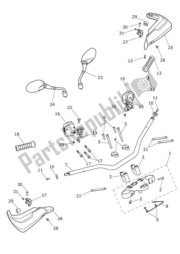 Wszystkie części do Handlebar Switch Triumph Tiger Explorer XC 1215 2012 - 2016