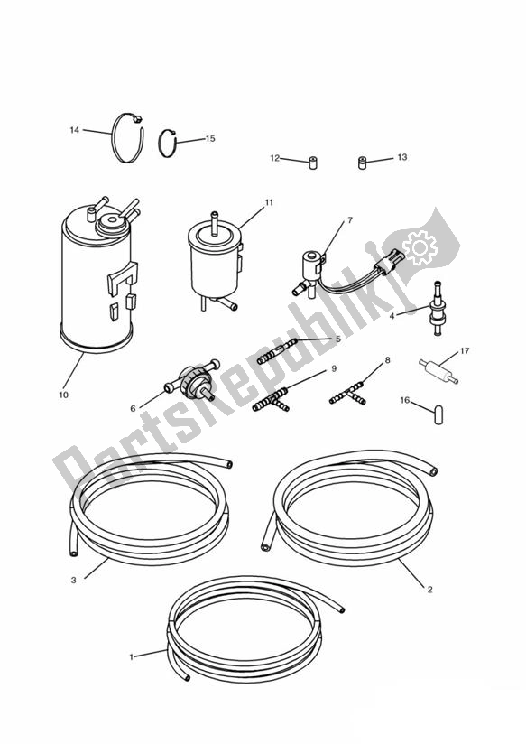 Tutte le parti per il Evap System 4 Zyl (nur California) del Triumph Trophy From VIN 29156 1215 2018 - 2021