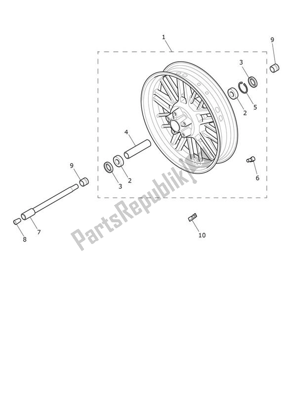 Alle onderdelen voor de Voorwiel van de Triumph Rocket 3 GT Black 2458 2021