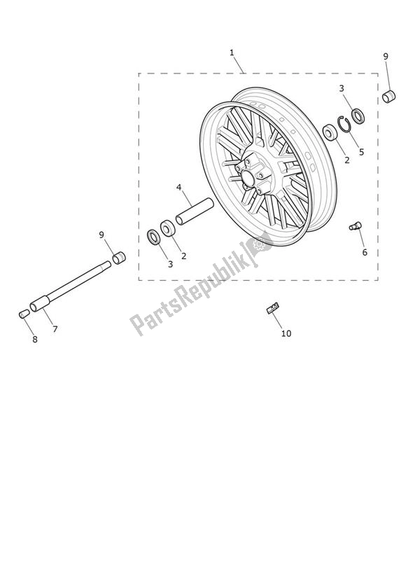 All parts for the Front Wheel of the Triumph Rocket 3 R Black 2458 2021