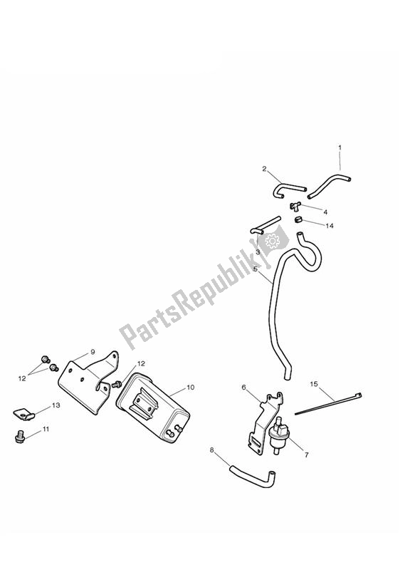 Wszystkie części do System Odparowywania Triumph Daytona 675 UP TO VIN 564947 2006 - 2017