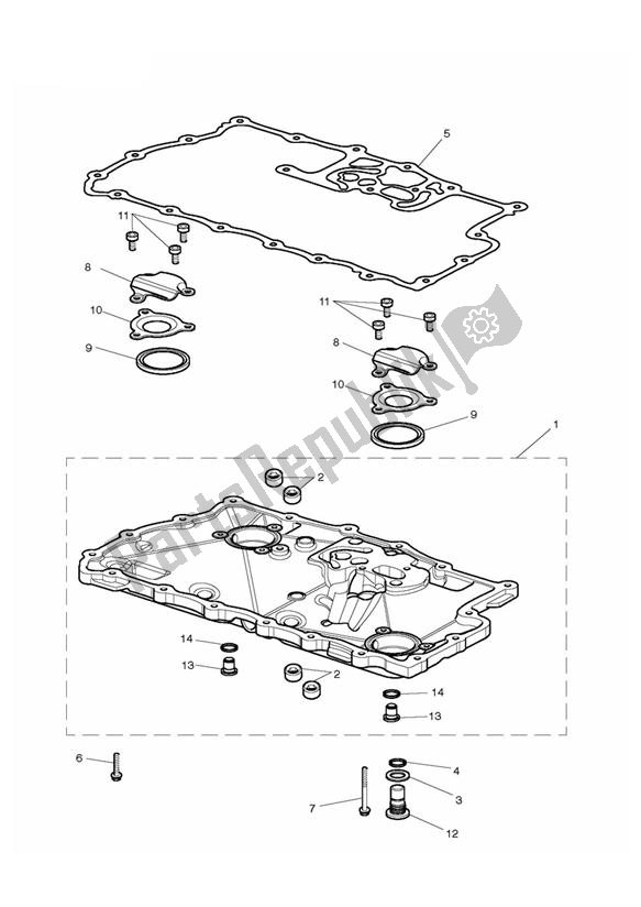 Todas as partes de Oil Sump do Triumph Rocket III Touring 2294 2008 - 2017