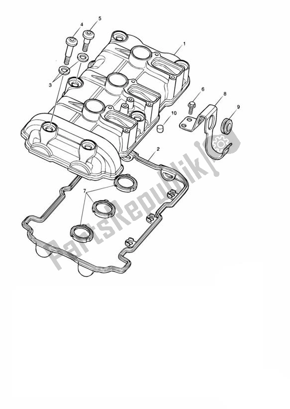 Todas as partes de Camshaft Cover do Triumph Daytona 955I From VIN 132513 1997 - 2006