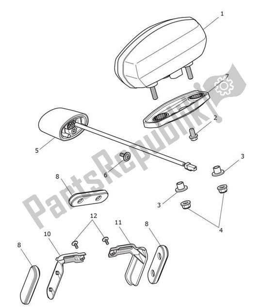 All parts for the Rear Light of the Triumph Scrambler 1200 XC UP TO AE 9097 2019 - 2020