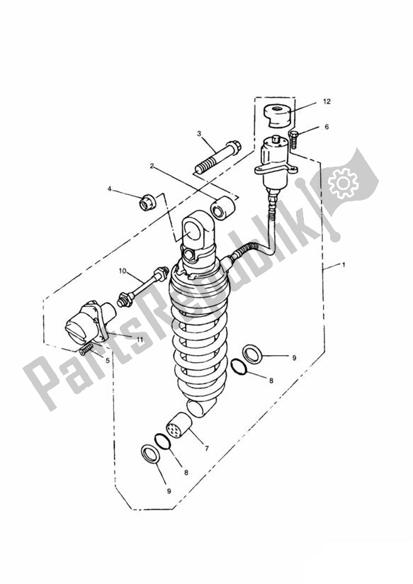 Alle onderdelen voor de Achtervering Unit van de Triumph Daytona 750 & 1000 748 1990 - 1993