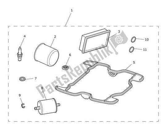 All parts for the Servicekit of the Triumph Scrambler 1200 XC UP TO AE 9097 2019 - 2020