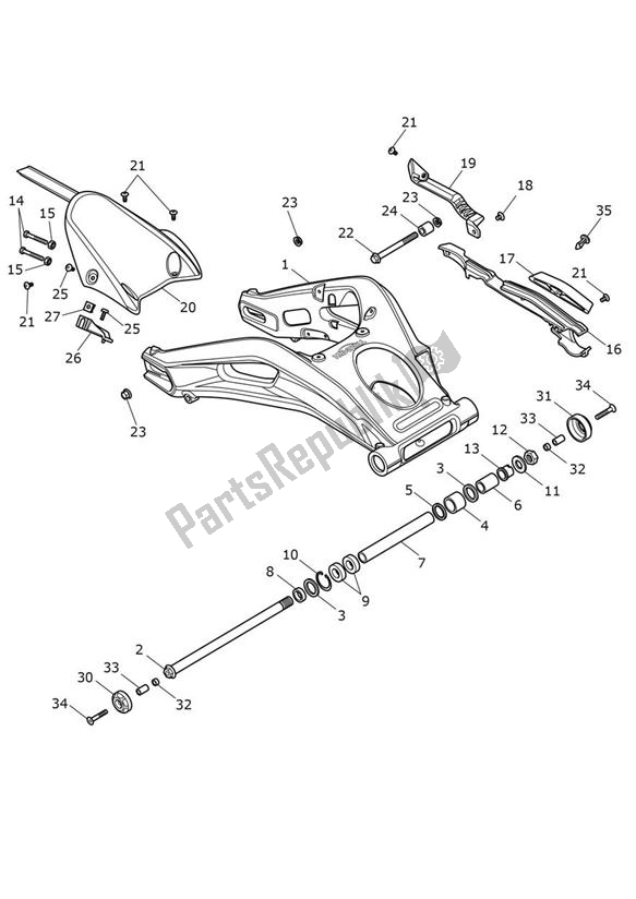 Toutes les pièces pour le Bras Oscillant du Triumph Street Triple S From VIN 974463 765 2021 - 2024