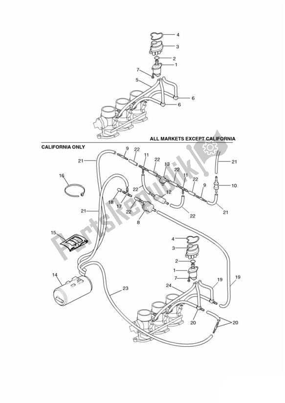 All parts for the Evap System 955ccm Up To Engine 092745 of the Triumph Speed Triple 885/ 955 UP TO VIN 141871 1994 - 2001