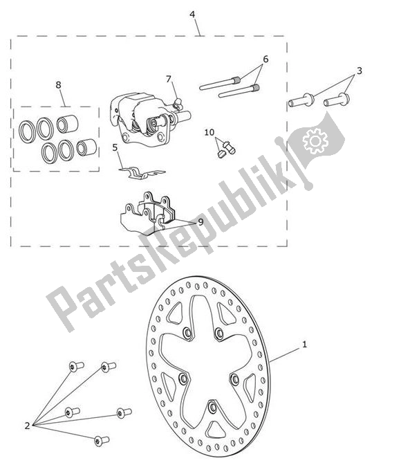 All parts for the Break Rear of the Triumph Tiger 1200 XCA 1215 2018 - 2021