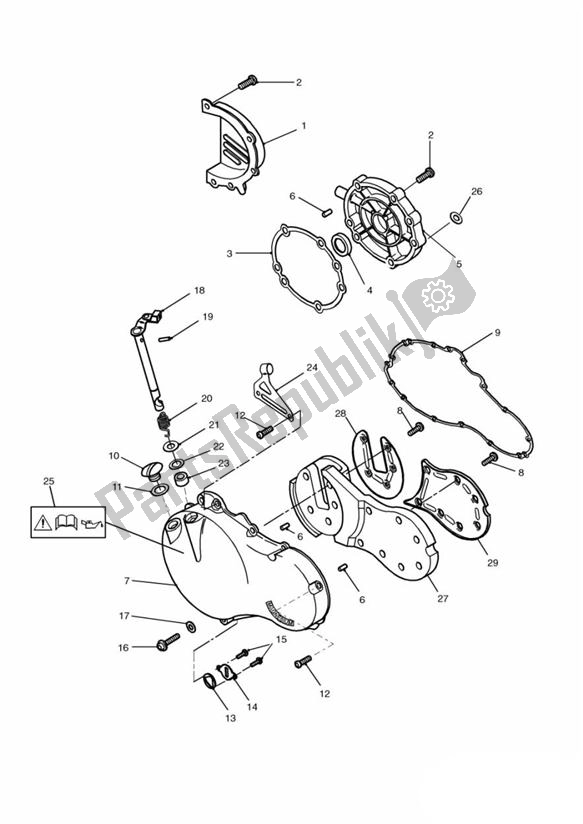 Tutte le parti per il Coperchio Del Motore del Triumph Daytona T 595 / 955I 1997 - 2001