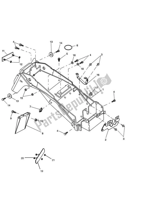 Toutes les pièces pour le Garde-boue Arrière du Triumph Sprint RS 955 From VIN 139277 2002 - 2004