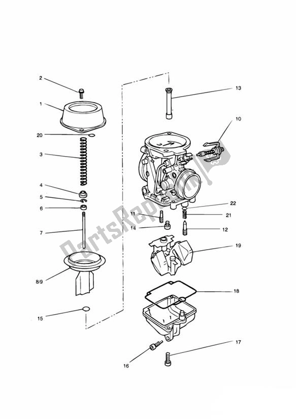 Todas las partes para Carburator Parts 4 Zyl For T1240360 de Triumph Trophy From VIN 29156 1215 2018 - 2021