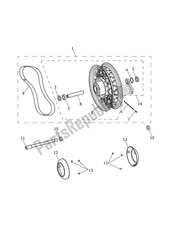 Todas las partes para Rueda Delantera de Triumph Thunderbird LT 1699 2014 - 2018