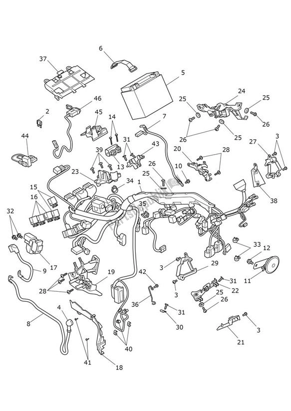 Alle onderdelen voor de Elektrische Apparatuur van de Triumph Bonneville T 120 Black From AD 0139 +DGR 1200 2016 - 2021