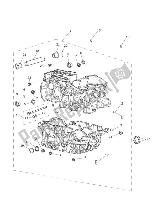 Todas as partes de Bloco Do Motor do Triumph Tiger XCA UP TO VIN 855531 1215 2015 - 2017