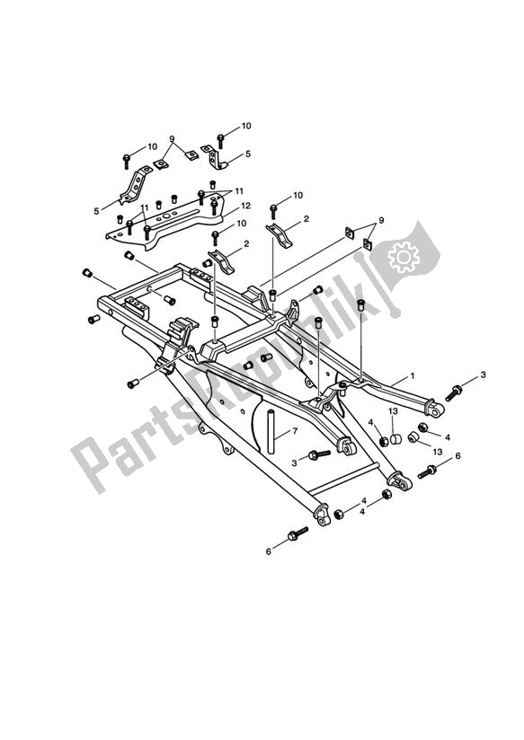 All parts for the Rear Frame Assembly of the Triumph Speed Triple 955I From VIN 141872 2002 - 2004