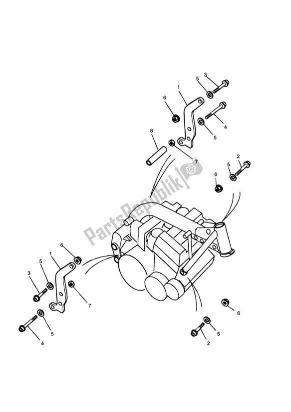 All parts for the Main Frame Assembly Schrauben of the Triumph Thunderbird 900 885 1995 - 2004
