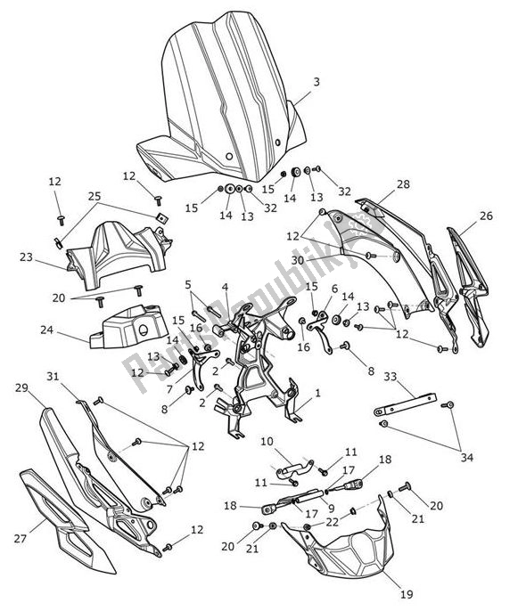 All parts for the Cockpit of the Triumph Tiger XR From VIN 855532 1215 2018 - 2020