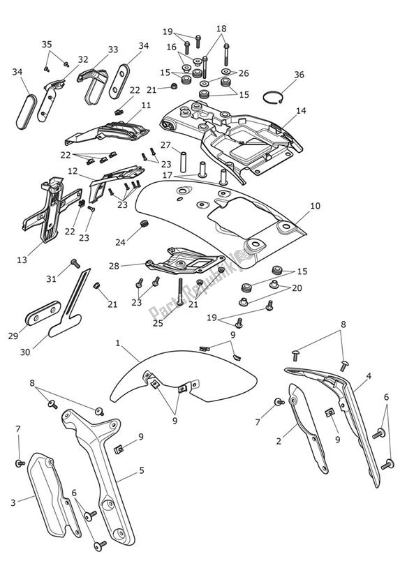 All parts for the Mudguard - Speed Twin From Vin Ae2311 of the Triumph Speed Twin From VIN AE 2311 1200 2021 - 2024