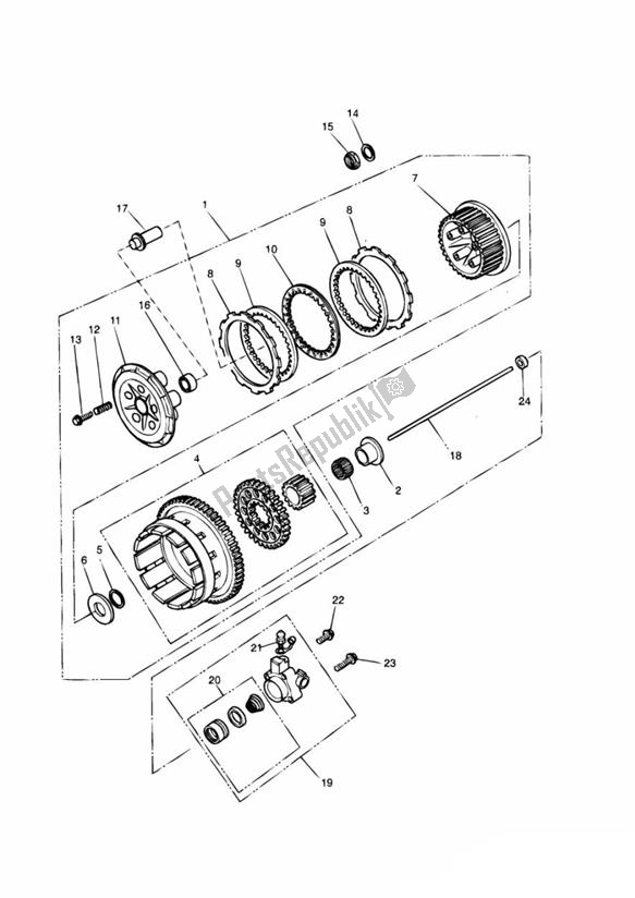 Tutte le parti per il Frizione del Triumph Trophy From VIN 29156 1215 2018 - 2021