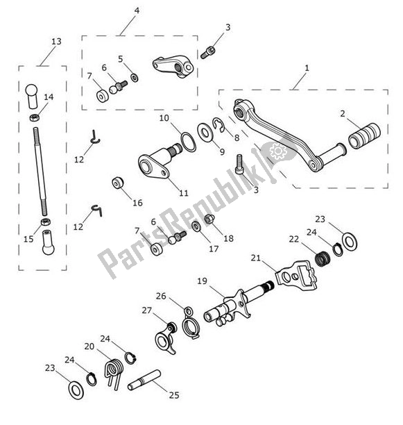 Wszystkie części do Gear Selection Shaft Pedal Gears Triumph Tiger 1200 XRX 1215 2018 - 2020