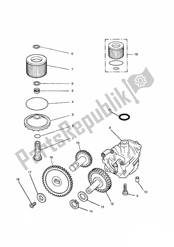 All parts for the Oilpump Ölfilter of the Triumph Adventurer UP TO VIN 71698 885 1996 - 1998