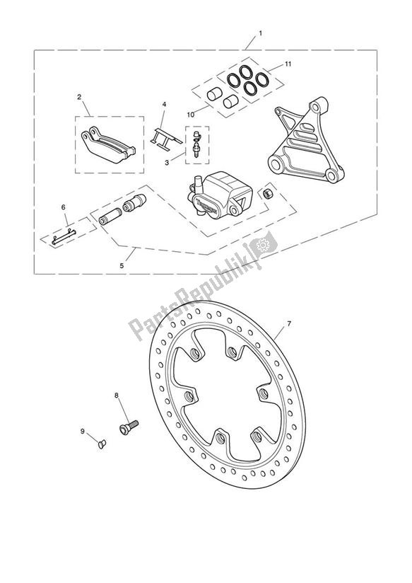 Tutte le parti per il Break Rear del Triumph Rocket III Classic 2294 2006 - 2010