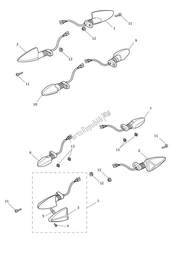 All parts for the Indicator of the Triumph Tiger 900 V5 888 2020 - 2024