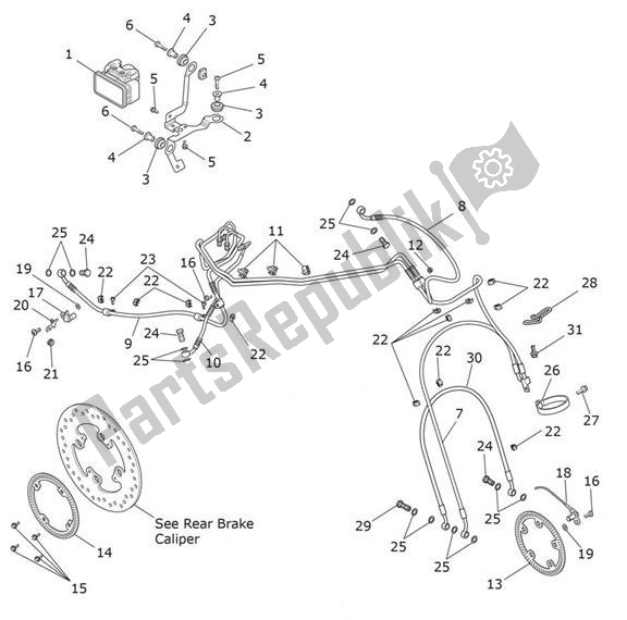 Todas as partes de Abs do Triumph Tiger XCX From VIN 855532 1215 2018 - 2020