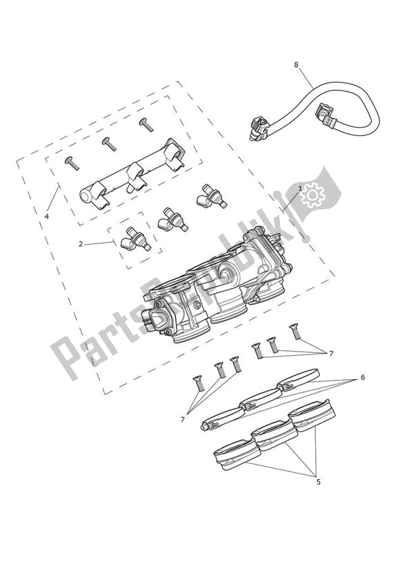 Todas las partes para Injection de Triumph Tiger XRX UP TO VIN 855531 1215 2015 - 2017