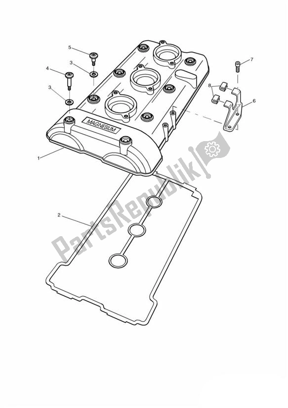 Wszystkie części do Camshaft Cover Triumph Sprint ST 955I UP TO VIN 139276 1999 - 2001