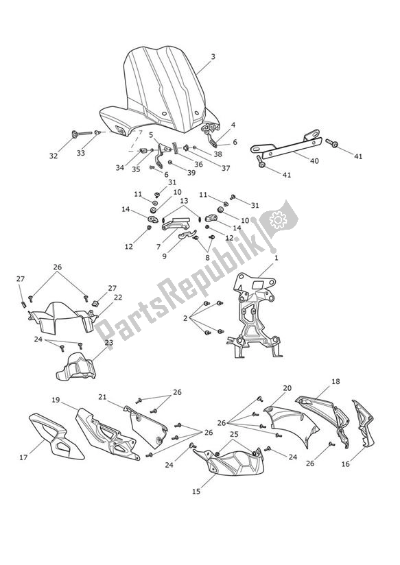 Toutes les pièces pour le Cockpit du Triumph Tiger XRX UP TO VIN 855531 1215 2015 - 2017