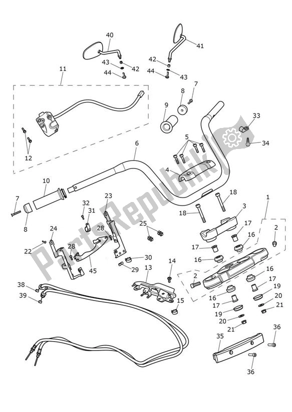 All parts for the Handlebar Switch of the Triumph Thunderbird LT 1699 2014 - 2018