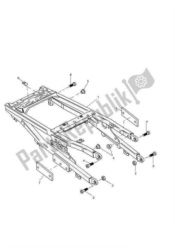 Alle onderdelen voor de Rear Frame Assembly van de Triumph Sprint RS 955 From VIN 139277 2002 - 2004