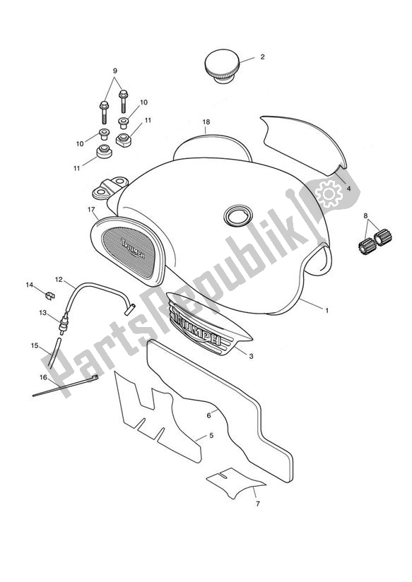 Wszystkie części do Zbiornik Paliwa Triumph Scrambler EFI UP TO 2015 865 2008 - 2016