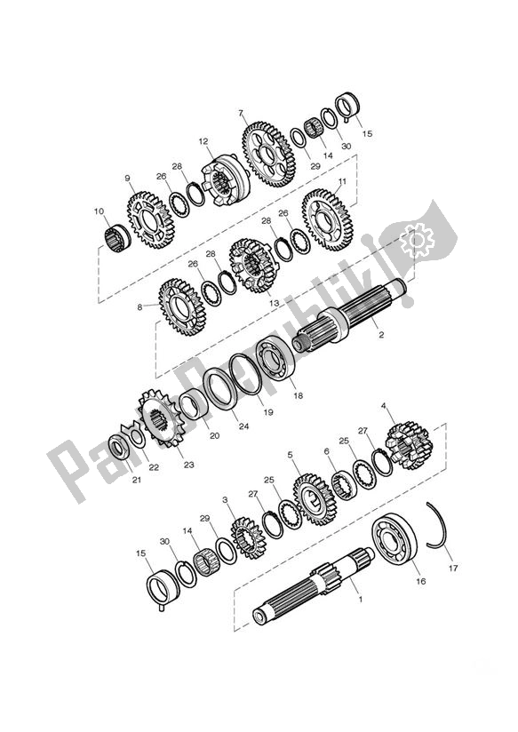 Toutes les pièces pour le Engrenages du Triumph Bonneville EFI UP TO VIN 380776 865 2008 - 2011